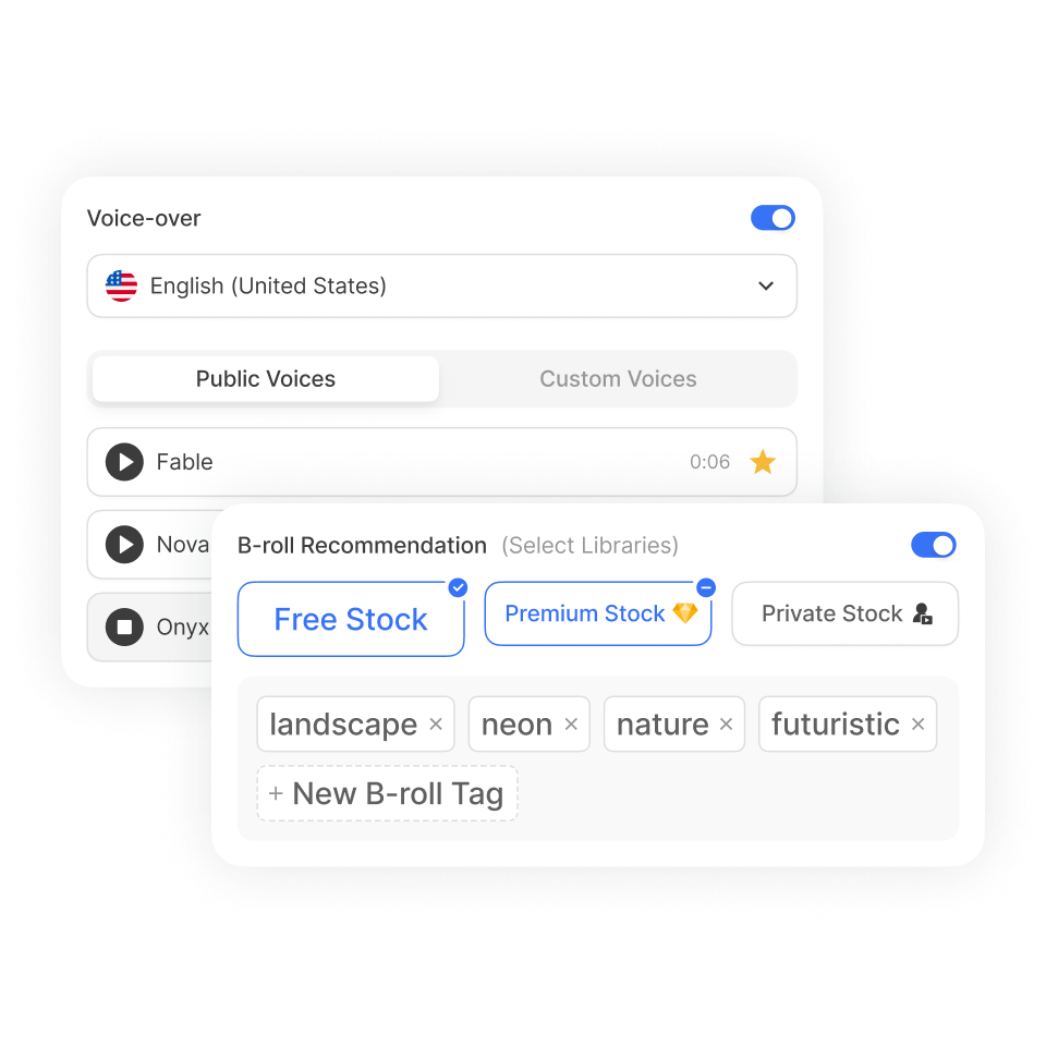 Customize pacing, music, narration, and branding for your outreach video
